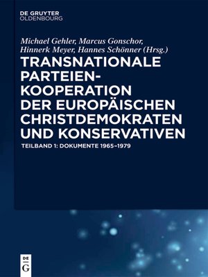 cover image of Transnationale Parteienkooperation der europäischen Christdemokraten und Konservativen